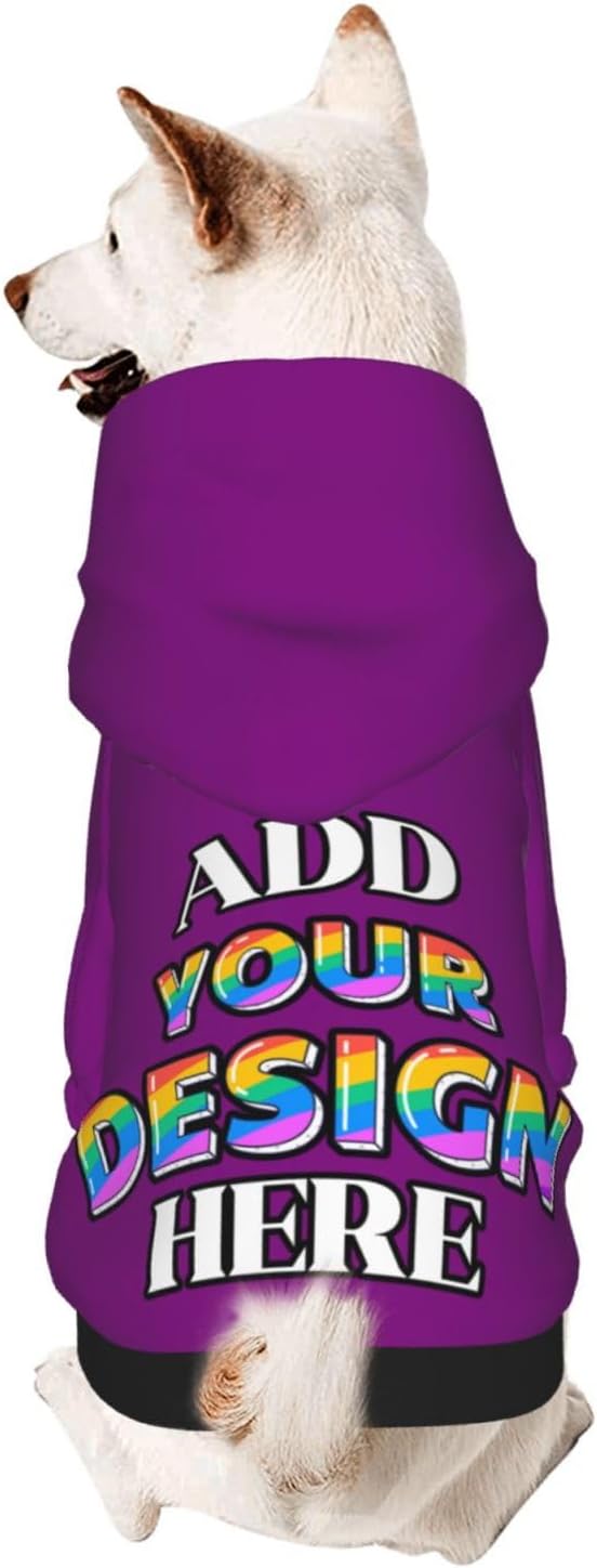 Custom Dog Hoodie, Purple, XS, Small Dogs, Polyester, Personalized, Comfortable, Cozy, Warm, Casual, Winter