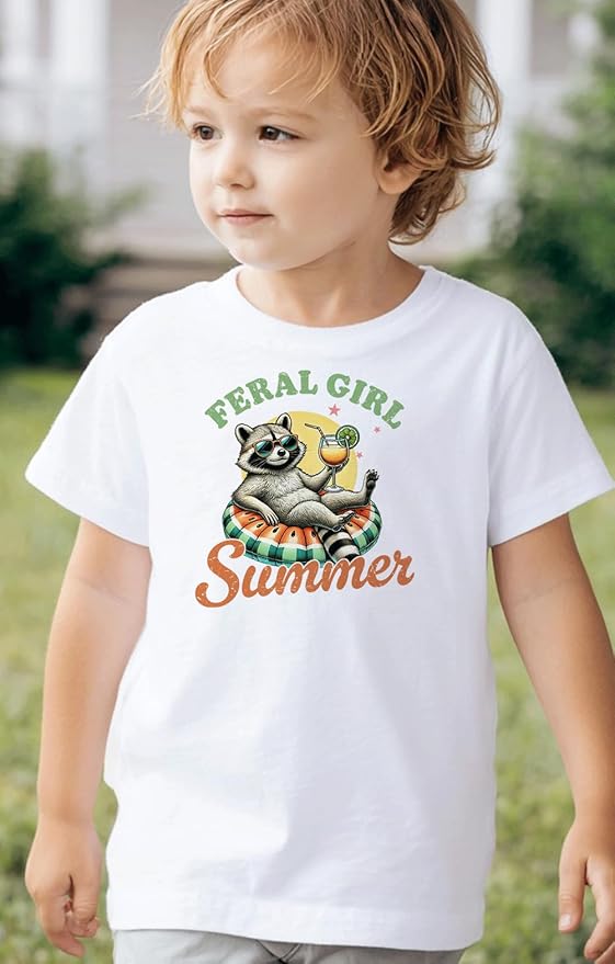 Kids Toddler Little Boys Girls T-Shirt Short Sleeve Funny Animals Graphic Letters Print Tee Top Summer Clothes