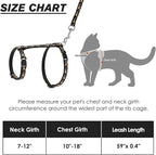 Cat Harness and Leash Set - Escape Proof Adjustable for Outdoor Walking with Safety Buckle for Small Animals Glow in The Dark