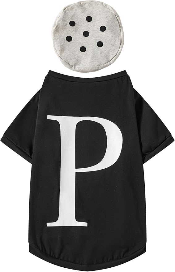 Salt and Pepper Dog Costume Halloween Pet Dog Cosplay Salt & Pepper Theme Costume (Black, Large)