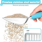 Cat Litter Scoop - Stainless Steel Metal Cat Litter Scoop-Sturdy Mesh Scooper - Mesh Shovel-Easy to Clean - Suitable for Cat Litter Box -Blue-Christmas