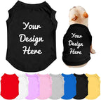 Personalized Dog Shirt Design Your Own Add Photo Text Logo Name Summer Breathable Dogs T-Shirt Clothes for Small Medium Large Pet, XS