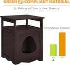 Yaheetech Cat Litter Box Enclosure, Hidden Litter Box Furniture with Open Shelf, Indoor Cat Washroom, Storage Cabinet Pet Crate, Side End Table, Wooden Pet House Espresso