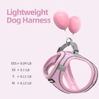 Sparkly Dog Harness Small Sized and Leash Set for Small Dogs Cats,Pink S Puppy Harness, Step in Soft Dog Reflective Vest, Breathable Mesh Pet Harness. (Pink, M)