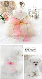 Fashion Sweet Puppy Dog Blingbling Princess Skirt Pet Dog Lace Cake Camisole Tutu Dress D-Pink XL