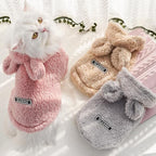 Selena Cat Bunny Ears Costume Cute Dog Kitten Hoodies Sweater Rabbit Ears Puppy Pet Apparel (Small,Pink)