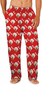 MyPupSocks Custom Pajama Pants for Pet Lover, Personalized Photo Face Printed Pajama Bottoms Sleepwear with Pockets