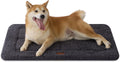 Joydeco Low Profile Dog Crate Mat Reversible Bed Pad, Washable Dog Pad Mat with Ultra Soft Fleece, Compact Design Kennel Beds Mats for Large Medium Small Pets, 35" x 23" Dark Gray