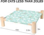 Patas Lague Cat and Dog Hammock Bed for Small Dogs, Brethable Wooden Cat Pet Rabbit Elevated Cooling Outdoor Bed Cots Furniture for All Seasons Alpaca