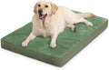 Outdoor Dog Beds Waterproof Washable, XXL Crate Pad 48 inch Extra Large Sized Leather Foam Pet Bed with Removable Cover Reversible, Jumbo Anti-Slip Kennel Pad, 47"x29", Green