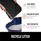 GORILLA GRIP Cat Litter Box Mat, 35x23, Water Resistant, US Designed Kitty Litter Trapping Mats, Easy to Clean, Scatter Control, Less Mess and Clean Floors, Kitten Supplies for Indoor Cats, Black