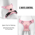 Rnivvi No Pull Dog Harness, Cute Reflective Large Sized Puppy Harness, Adjustable Soft Padded Vest for Large Dogs, Heavy Duty Pet Vest with Easy Control Handle for Walking Training, Pink
