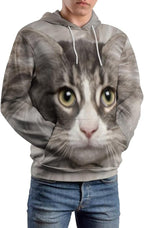 Artsadd Custom Face Unisex athletic Pockets Sweatshirt Loose Hoodie Custom Christmas Long Sleeve Sweatshirt Hooded Pullover
