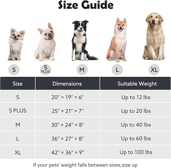 JOEJOY Medium Dog Bed Medium Size Dog, Rectangle Washable Orthopedic Pet Bed with Removable Zipper Cover, Cute Soft Calming Puppy Pet Bed with Jacquard Shaggy Plush & Non Skid Bottom