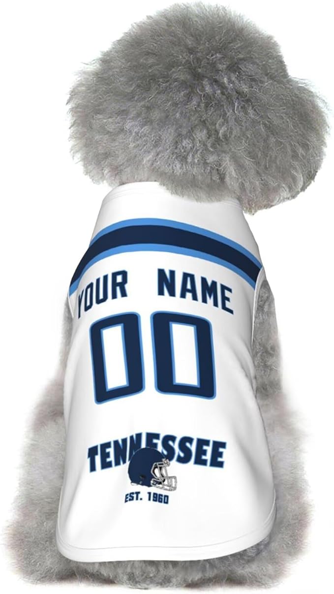 Tennessee Dog Clothes Jersey Pet Jersey Customized Any Name & Number S-5XL for Small Middle and Big Dogs