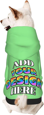 Personalized Dog Hooded Sweatshirt, Custom Pet Pullover Hoodie Design Your Own Text Image for Small Dogs Puppy Cat Kitten Clothes Dog Shirt Customizable, Customized Gifts, Light Green, S,