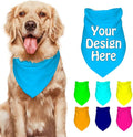 Dog Bandanas Custom Boy and Girl Dogs Scarf Add Your Design Personalized Pet Scarfs with Picture Image Text Customized Head Scarf for Small Medium Large Dogs Cats, SkyBlue