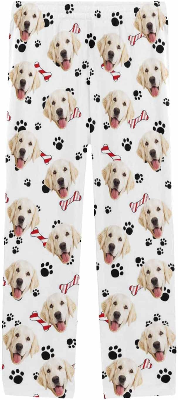 MyPupSocks Custom Pet Face Pajamas Pants Photo Pajama Bottoms for Men S-XXL