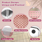 Vivifying Pink Stainless Steel Covered Cat Litter Box – Odor-Control, Easy-Clean Modular Enclosed Kitty Toilet, Elegant Design for Stylish Cat Moms