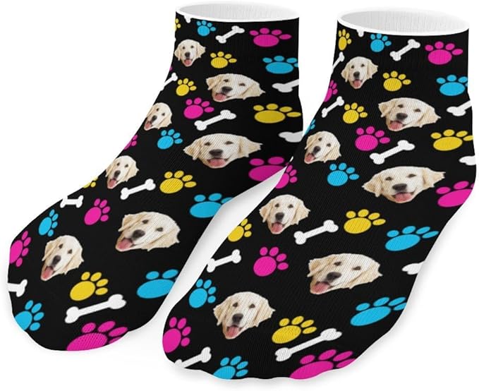 Personalized Ankle Socks with Face Custom Photo Socks Low Cut Ankle Socks Athletic Socks Valentine's Day Gifts for Women Men