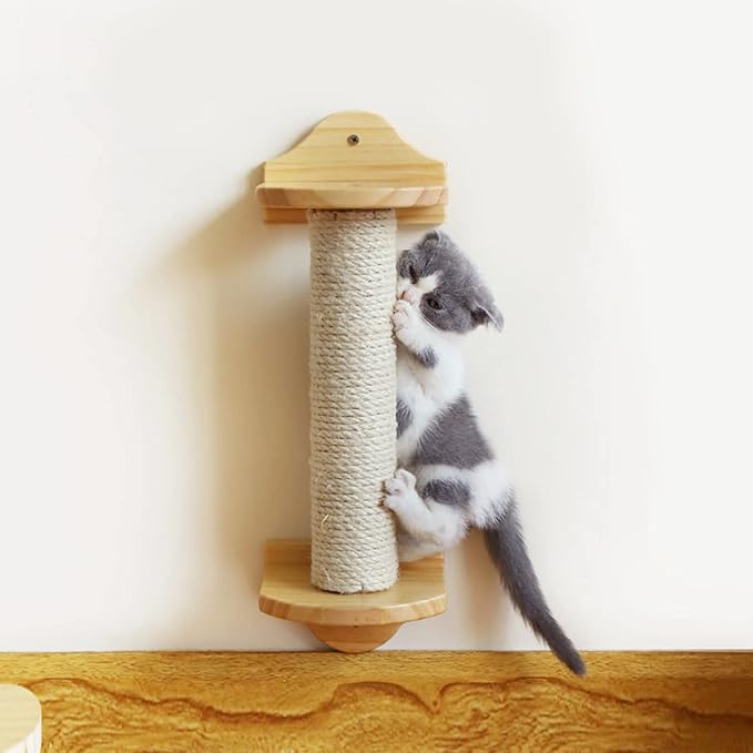 10" Cat Scratching Replacement Posts Sisal Spare Scratcher Refill Post for Cats Cube Tower Kittens Scratch Pole Perch Interactive Toys Furniture Accessories Tree 2 Pack Include M8 Screws White