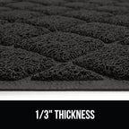 GORILLA GRIP Cat Litter Box Mat, Water Resistant, US Designed Kitty Litter Trapping Mats, Easy to Clean, Scatter Control, Less Mess and Clean Floors, Kitten Supplies for Indoor Cats, 17x11 Black
