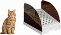 Plastic Inclined Steps Assist in Using Various Sizes of cat Litter Boxes. Plastic Large cat Litter Boxes Inclined Steps are Non Stick，Height Adjustable，Easy to Clean(White, Small)