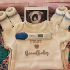 COUPLEHOODIES Personalized Baby Onesie Bodysuit – Custom Embroidery Gift for Pregnancy Reveal Baby Shower or First Grandchild