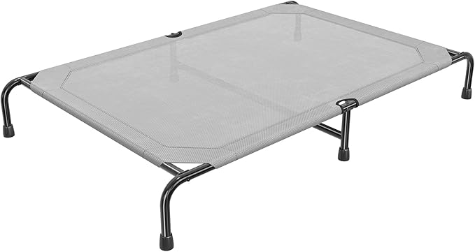 Simple Trending Raised Dog Bed for Extra Large Dogs, Waterproof XL Dog Cot, Outdoor Elevated Pet Bed, 60.25" x 37.25", Grey