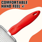 Cat Litter Scoop,Sturdy Litter Cleaner Corner Shovel,Stainless Steel Mesh Litter Shovel,Easy to Clean Reptile Terrarium Sand Waste,Beach Shovel(Red)