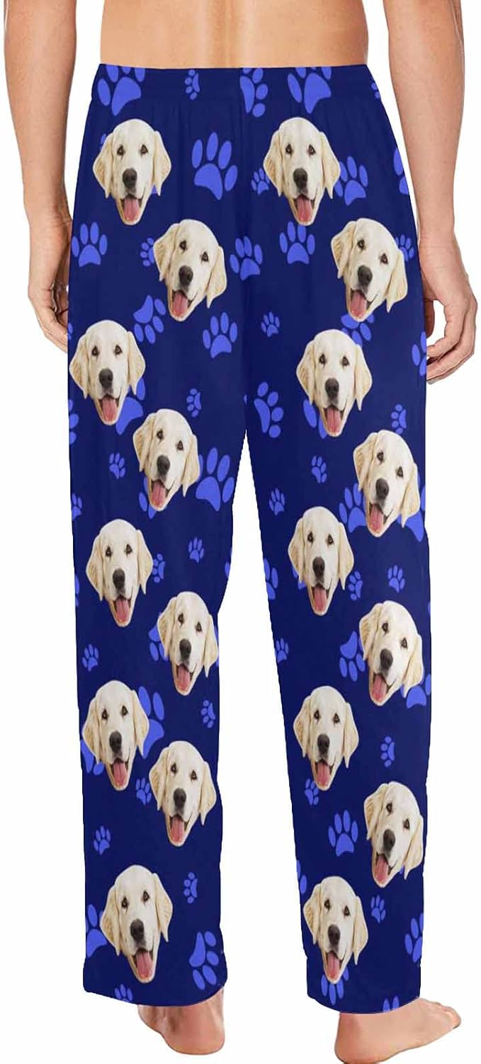 MyPupSocks Customized Face Pajamas Pants Photo Pajama Bottoms for Men S-XXL
