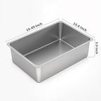 Kirecoo Stainless Steel Cat Litter Box, Large Metal High Sided Cat Pan Box, Indoor Litter Tray, Non Stick, No Smell, Easy to Clean, Pet Toilet Supplies for Cats