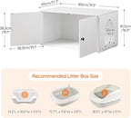 HOOBRO Cat Litter Box Enclosure, Hidden Litter Box Furniture with Side Entry, Litter Box Cabinet, Indoor Cat House, End Side Table, 31.5"L x 17.7"W x 16.3"H, for Living Room, Bathroom, White WT40MW01