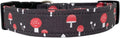 Mushrooms in Red Dog Collar (Large)