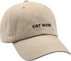 Cat Mom & Dad Hats for Proud Cat Parents | for Men & Women | Embroidered Text - Adjustable Fit - 100% Cotton