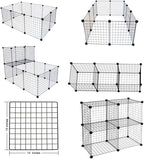 LANGXUN 16pcs Small Animal Playpen with Waterproof Mat, Pet Playpen, Rabbit Guinea Pig Cages, Puppy Kitten Playpen | Indoor & Outdoor Portable Metal Wire Yard Fence 13"x13"