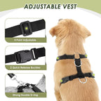 SlowTon Dog Seat Belt Harness for Car, Dog Car Harness Adjustable Mesh Breathable & Dog Seatbelt Safety Tether with Elastic Bungee for Small Medium Large Pets(Black, Double Clip, XXXS)