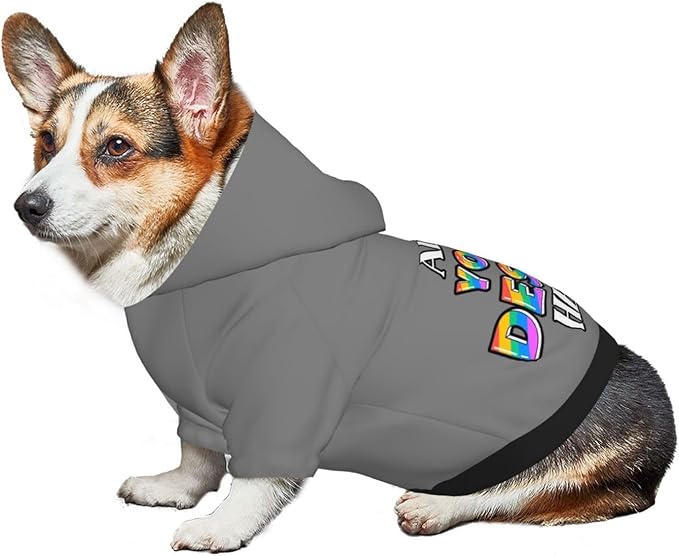 Personalized Dog Hooded Sweatshirt, Custom Pet Pullover Hoodie Design Your Own Text Image for Small Dogs Puppy Cat Kitten Clothes Dog Shirt Customizable, Customized Gifts, Gray, S,