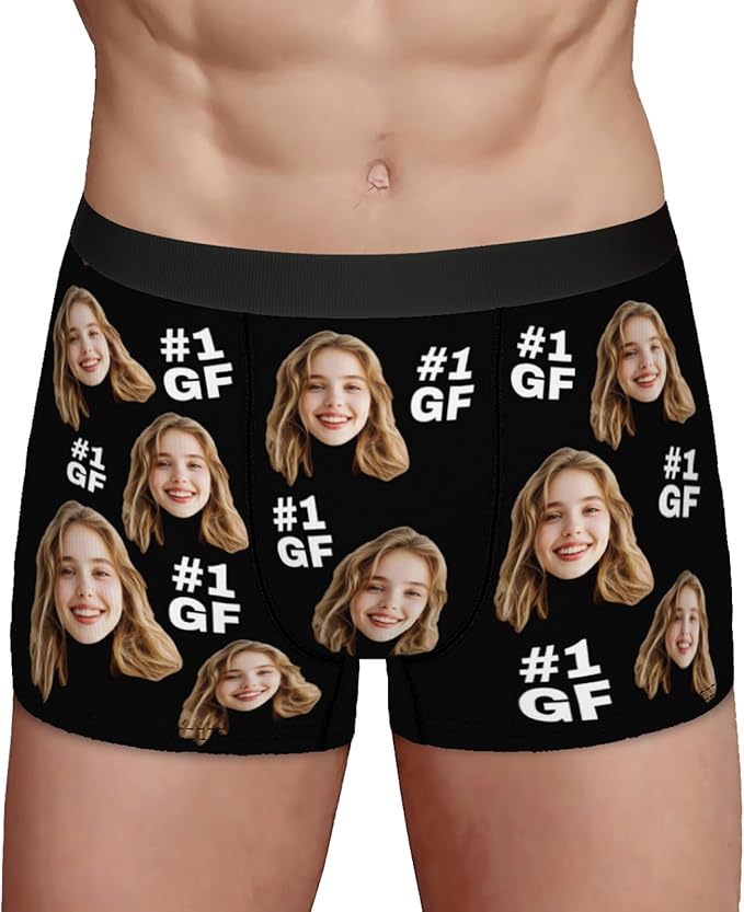 Personalized Underwear for Men with Face Custom Face Boxers Customized Boxer Briefs Funny Gifts for Him Husband Boyfriend