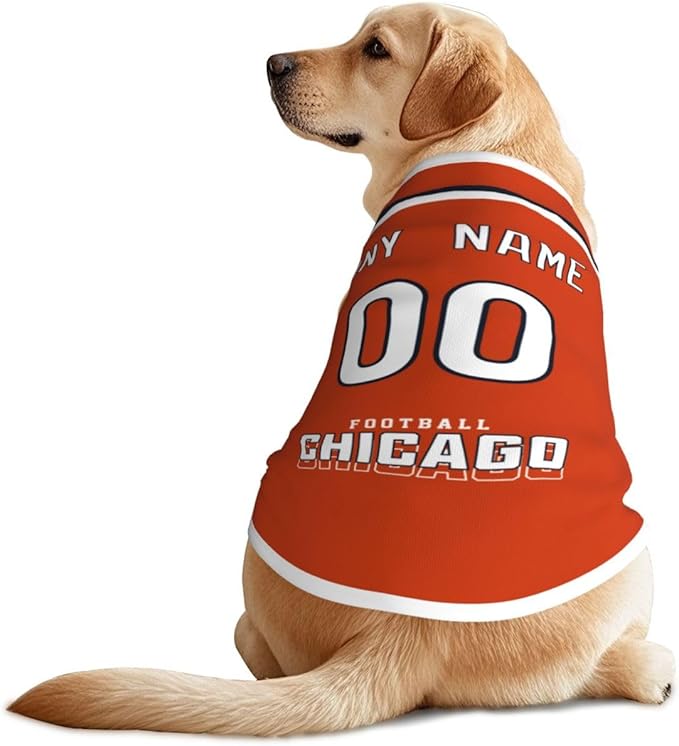 Chicago Custom Pet Jersey Dog Clothes Jersey Various Sizes Customized Any Name & Number for Small & Middle and Big Dogs