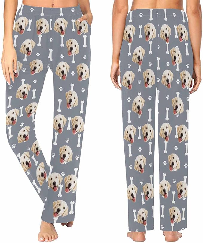 Custom Face Pajamas Pants Personalized Nightwear Bottoms for Women XS-XXL
