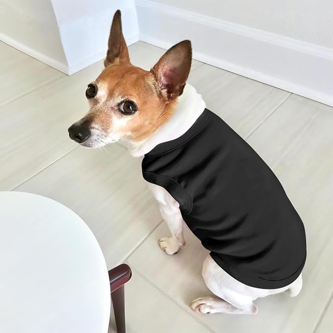 Custom Dog Clothes Shirts for Small Large Dogs Breathable Pet Shirt Customized Image Text Sleeveless Tank Tops for Puppy Cats Customize Pets Apparel Gifts, All-Black, M