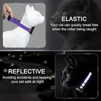 Reflective AirTag Cat Collar, Integrated Cat Tracker Collar with Air Tag Holder and Bell, Safety Elastic Band Cat GPS Collars for Girl Boy Cats, Kittens and Puppies (Purple, XS)