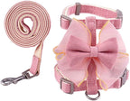 Adjustable Cat Harness with Leash and Bow-Tie, for Small to Medium Cats, Pink (Pink, S)