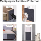 NATUYA Cat Scratcher Mat, 39.4"x15.8" Trimmable Couch Furniture Protector, Self-Adhesive Replacement Carpet for Cats Tree Shelves Wall Scratching Post, Dark Gray