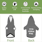 Personalized Dog Hoodie, Custom Dog Costumes for Small Dogs, Holiday Happy Dog Clothes Football Pet Shirt Sweater with Name Number for Girl/Boy Cats/Kitten, Darkgrey, M