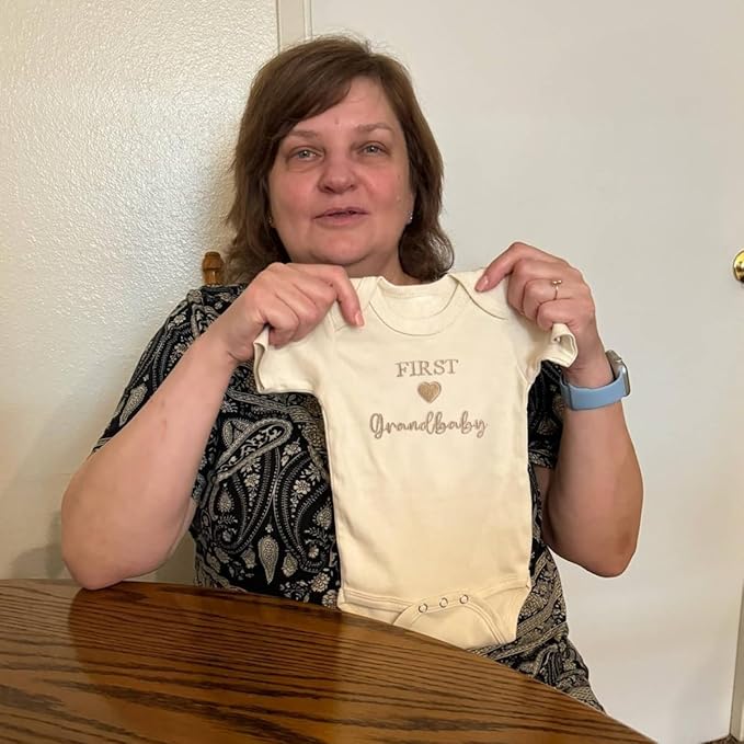 COUPLEHOODIES Personalized Baby Onesie Bodysuit – Custom Embroidery Gift for Pregnancy Reveal Baby Shower or First Grandchild