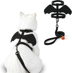 Cat Harness and Leash, Cat Halloween Costumes with Bat Wings Escape Proof Soft Adjustable Vest, Easy Control Breathable Halloween Costumes Harness for Small Dogs Cats Rabbits (S)