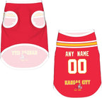 Kansas Dog Clothes Jersey Pet Jersey Customized Any Name & Number S-5XL for Small Middle and Big Dogs