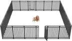 Dog Playpen Dog Fence Outdoor for Yard 47" H with 24 Panels Sturdy Portable Puppy Playpen for Indoor Outdoor RV Camping Use - Black Silver